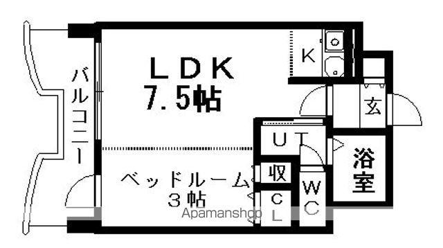 札幌ビオス館(1DK/13階)の間取り写真