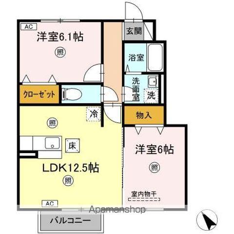 D-ROOM平野(2LDK/1階)の間取り写真