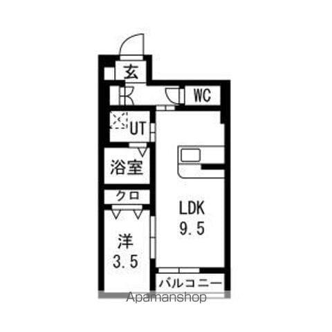 PIA蒲町2(1LDK/1階)の間取り写真