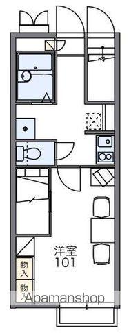 レオパレスグリーンヒル(1K/1階)の間取り写真