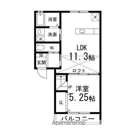 プラトリーナ(1LDK/2階)の間取り写真
