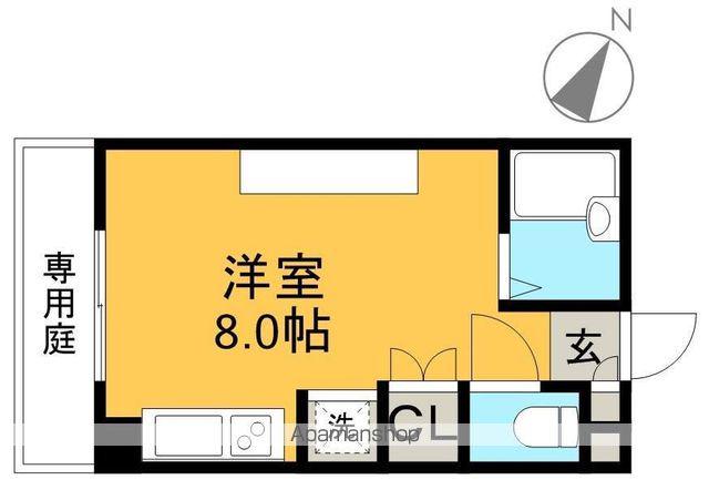 エトワール鴨部Ⅰ(ワンルーム/1階)の間取り写真