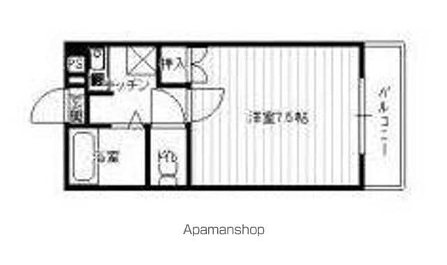 西本番町マンション(1K/3階)の間取り写真