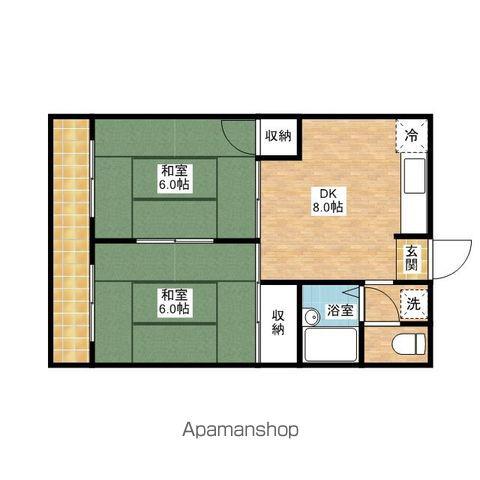 コーポ西取石(2LDK/3階)の間取り写真
