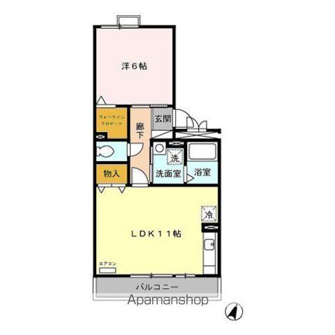 セジュール和幸D棟(1LDK/3階)の間取り写真