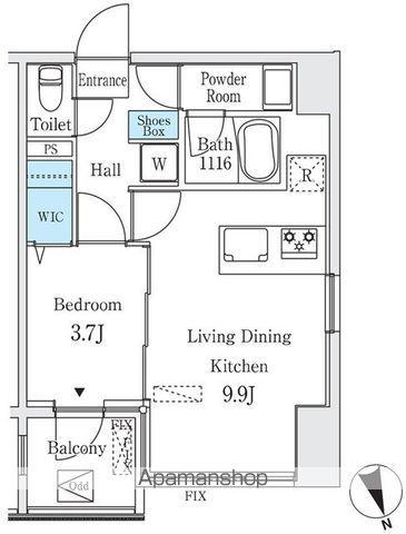 コージーコート谷中(1LDK/3階)の間取り写真
