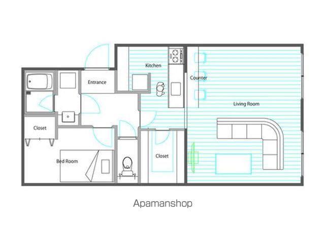 カーサライトワン B(1LDK/1階)の間取り写真