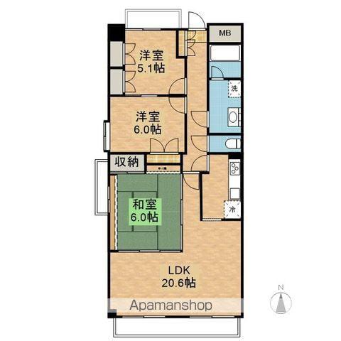 ダイアパレス東島田201(3LDK/2階)の間取り写真