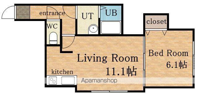 GROVEAVENUE 壱番館(1LDK/2階)の間取り写真