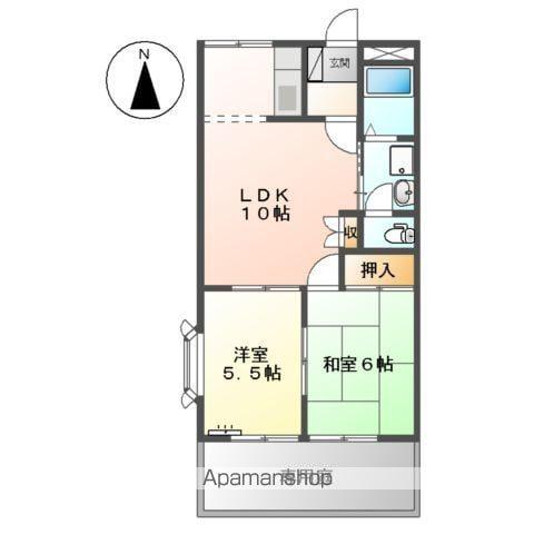 ロイヤルタムラばら館(2LDK/1階)の間取り写真