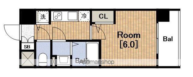 ESLEAD難波VALORE(1K/3階)の間取り写真