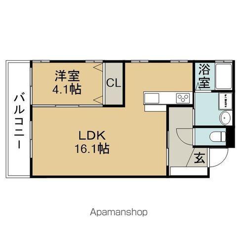 オプティマル勝川(1LDK/3階)の間取り写真