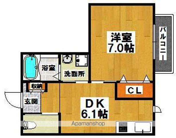 フェリシアパレス堺(1DK/3階)の間取り写真