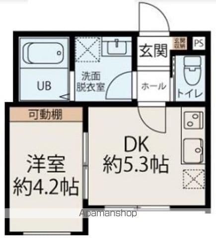 コネクトパーク東本町(1DK/1階)の間取り写真