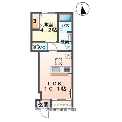 八山田4丁目アパート(1LDK/1階)の間取り写真