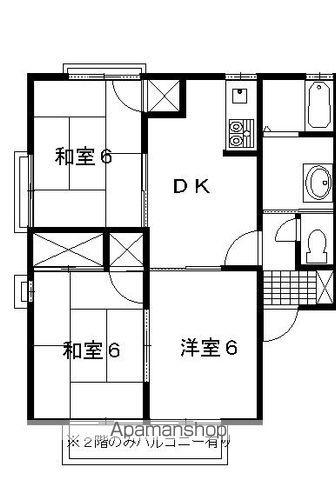 アサヒハイツ(3DK/2階)の間取り写真