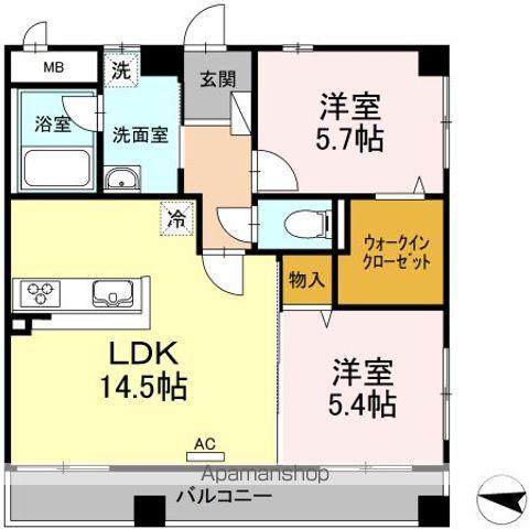 サンタリオン(2LDK/3階)の間取り写真