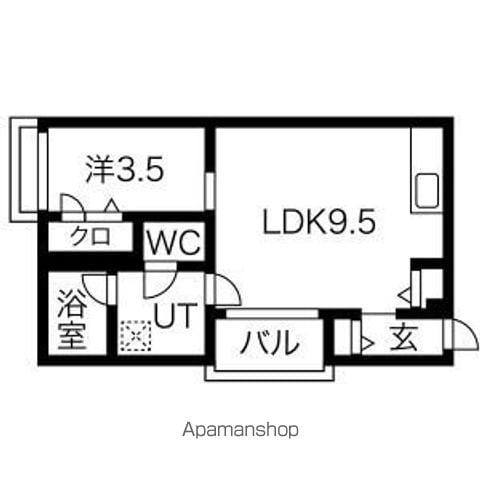 コレクション黒川(1LDK/2階)の間取り写真