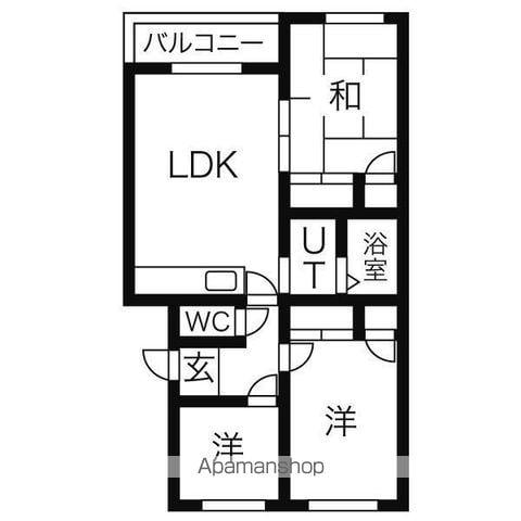 レインボーハイムA(3LDK/3階)の間取り写真