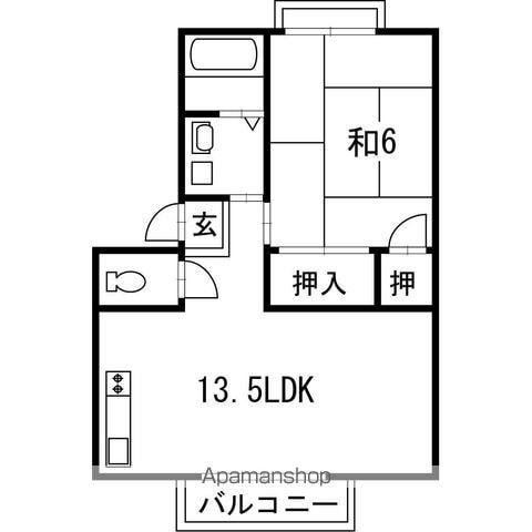 サンヴィレッジ介良 A棟(1LDK/1階)の間取り写真