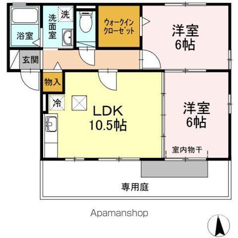 ポラリス Y・S A棟(2LDK/1階)の間取り写真