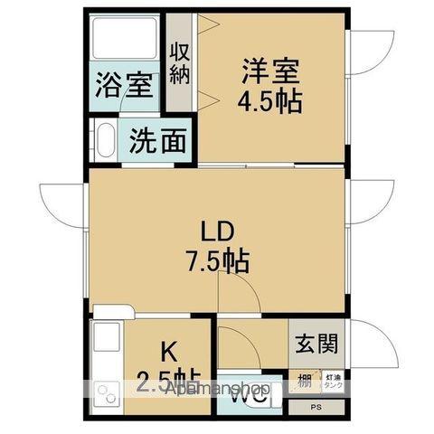 アルファ1(1LDK/1階)の間取り写真