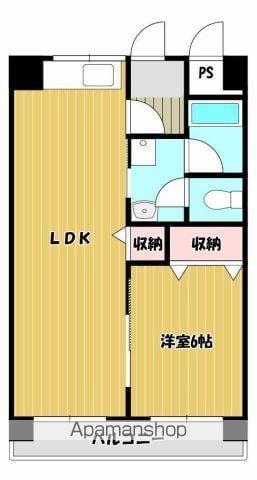 ラフェール高木(1LDK/2階)の間取り写真