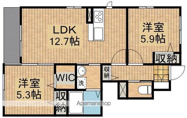 カスターニャC(2LDK/1階)の間取り写真
