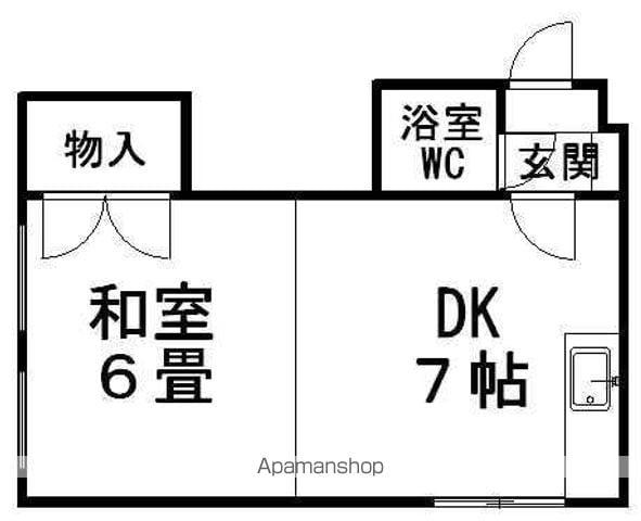 メイプル(1DK/4階)の間取り写真