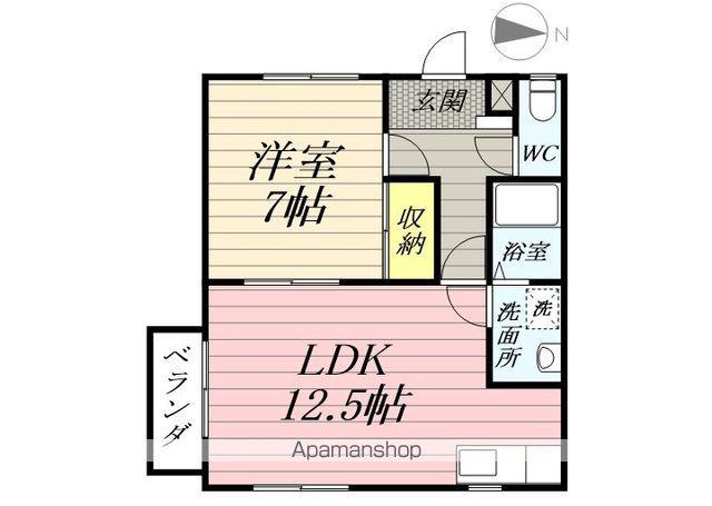 ビレッジアキ(1LDK/1階)の間取り写真