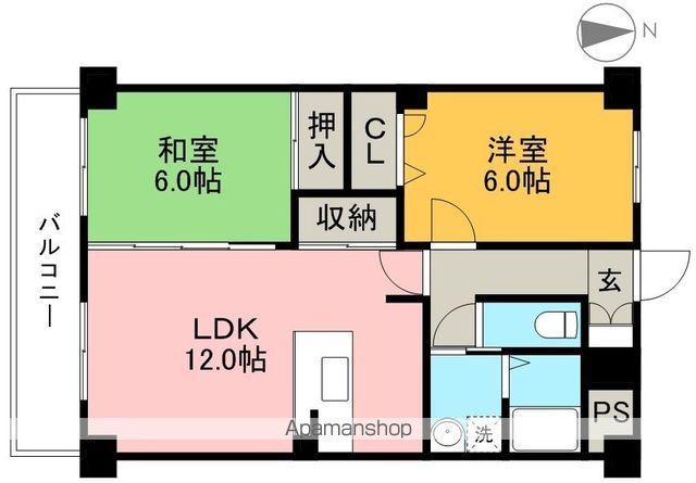 トゥジュール・ヴェール(2LDK/2階)の間取り写真