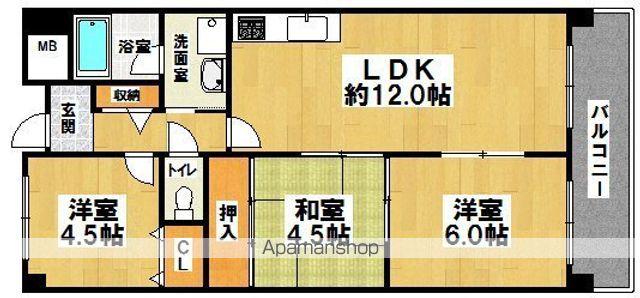 ライブコート泉北(3LDK/3階)の間取り写真