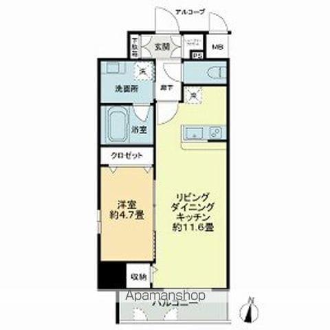 プレイス白壁(1LDK/11階)の間取り写真