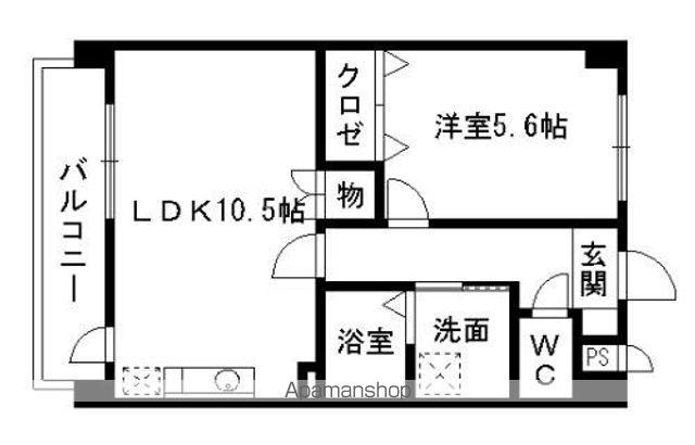 フレスコ桜山(1LDK/2階)の間取り写真