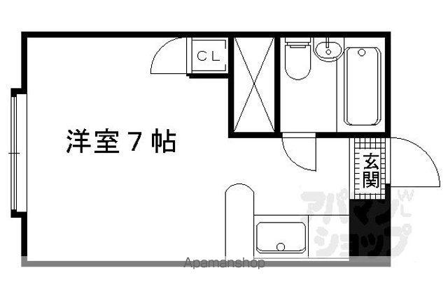 コーポさかき(ワンルーム/3階)の間取り写真