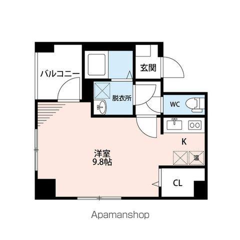ブラスト万代(1K/5階)の間取り写真