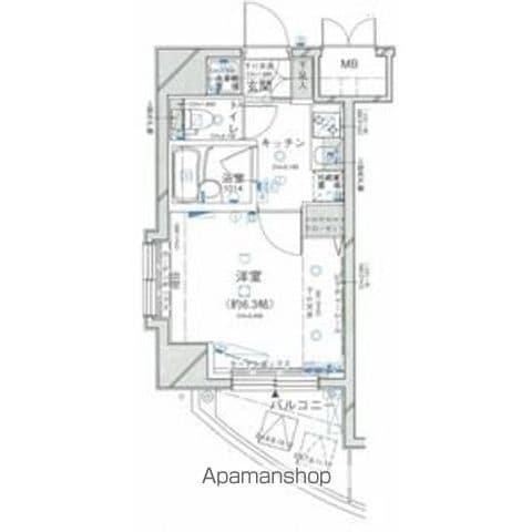 パレステュディオ芝浦(1K/2階)の間取り写真