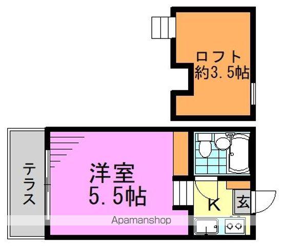 パークサイドユニット(1K/1階)の間取り写真