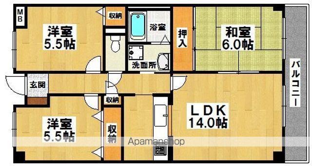 YFヒルズ宮山(3LDK/3階)の間取り写真