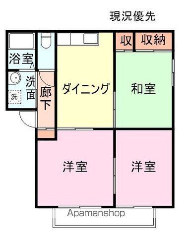 グランドメゾン大輝(3DK/2階)の間取り写真