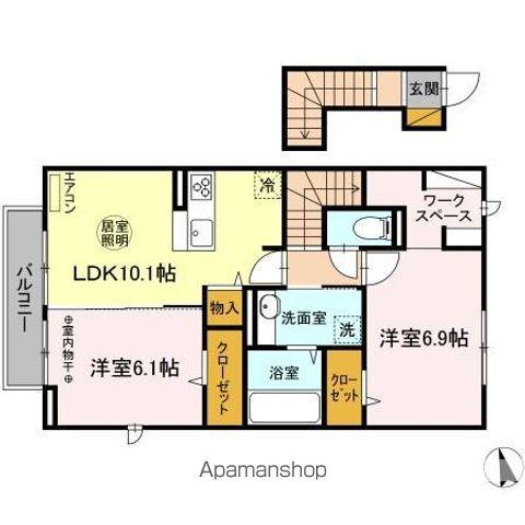 ジュモンターニュ(2LDK/2階)の間取り写真