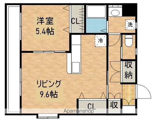 ファインコート城山(1LDK/2階)の間取り写真