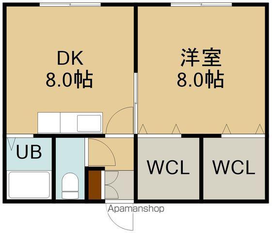 ハイライズ高丘(1DK/2階)の間取り写真