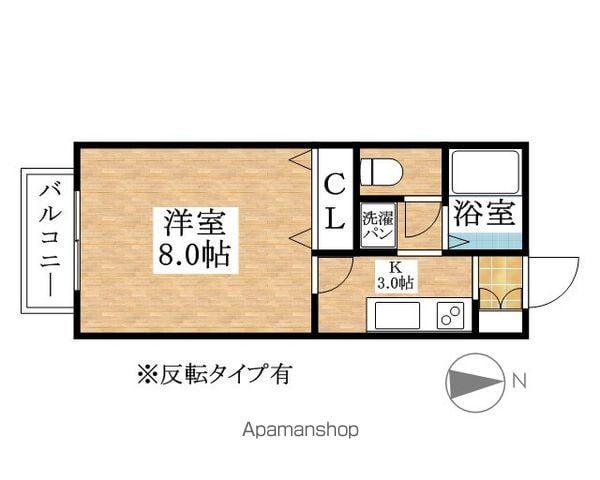 サン・FRIENDS安田Ⅱ(1K/1階)の間取り写真