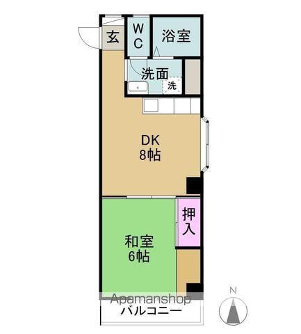 中村第3ビル(1DK/4階)の間取り写真