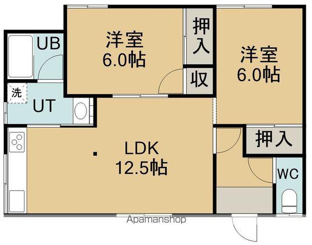 名取荘(2LDK/1階)の間取り写真