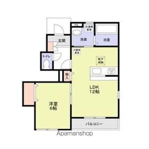 フォレストメゾンあすみが丘東(1LDK/1階)の間取り写真