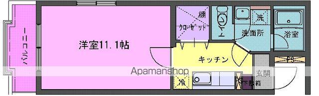 グランヴォワリエ(1K/2階)の間取り写真