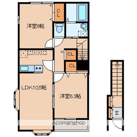 マルエイ72Ⅲ(2LDK/2階)の間取り写真