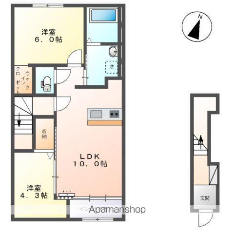 羽生市東スターテラスⅡ(2LDK/2階)の間取り写真